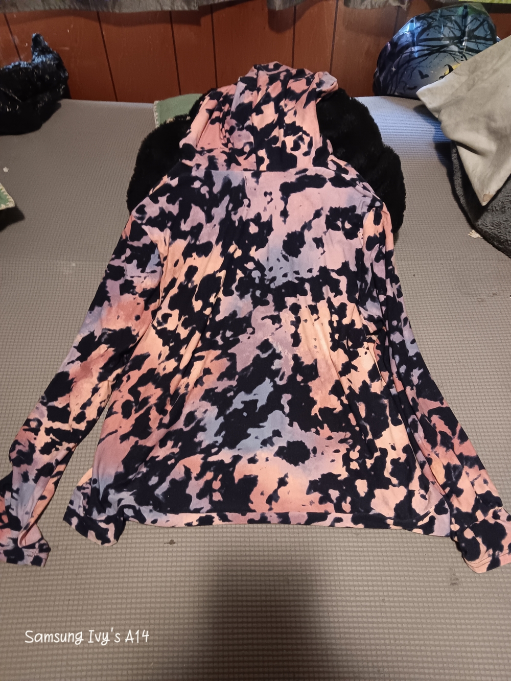 Tie-Dye Hooded Jogger Set - Pink, Black & Lilac - Picture 4 of 5